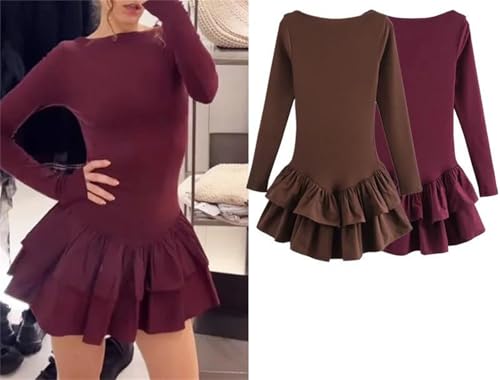 Women's Elegant Short Dresses Spring Long Sleeve Mini Dresses Ladies Fashion Casual Party Dress2
