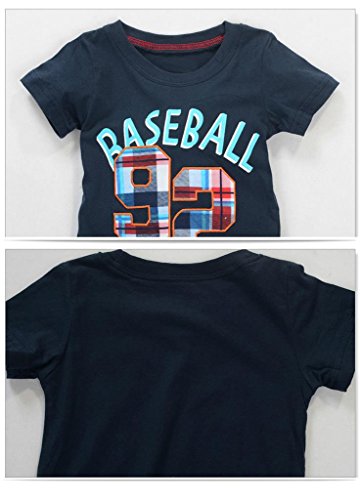 Image of Little Boys /Girls Shorts Clothes Set 2Pcs,1-8 Years (Navy Short-Baseball, 6-7 Years)