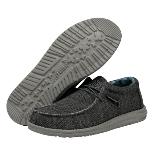 Image of Hey Dude Men's Wally Woven Loafer | No Tie Laces, Lightweight Flexible Outsole, Patriotic Style