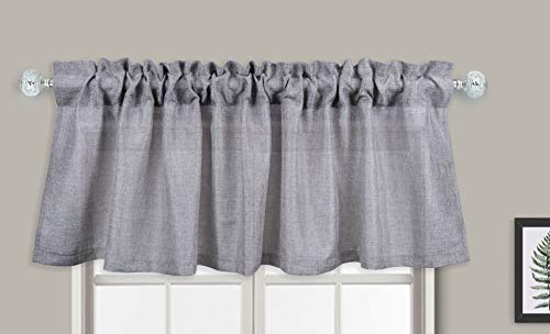 Aiking Home Pure 100% Faux Linen Window Valance - Size 56 Inch X 16 Inch, Light Grey #TOP1