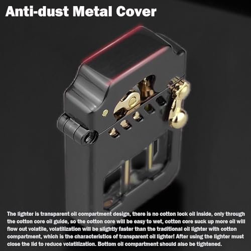 Encendedor Vintage Trench Metal Rocker Kerosene Negro miniatura 3