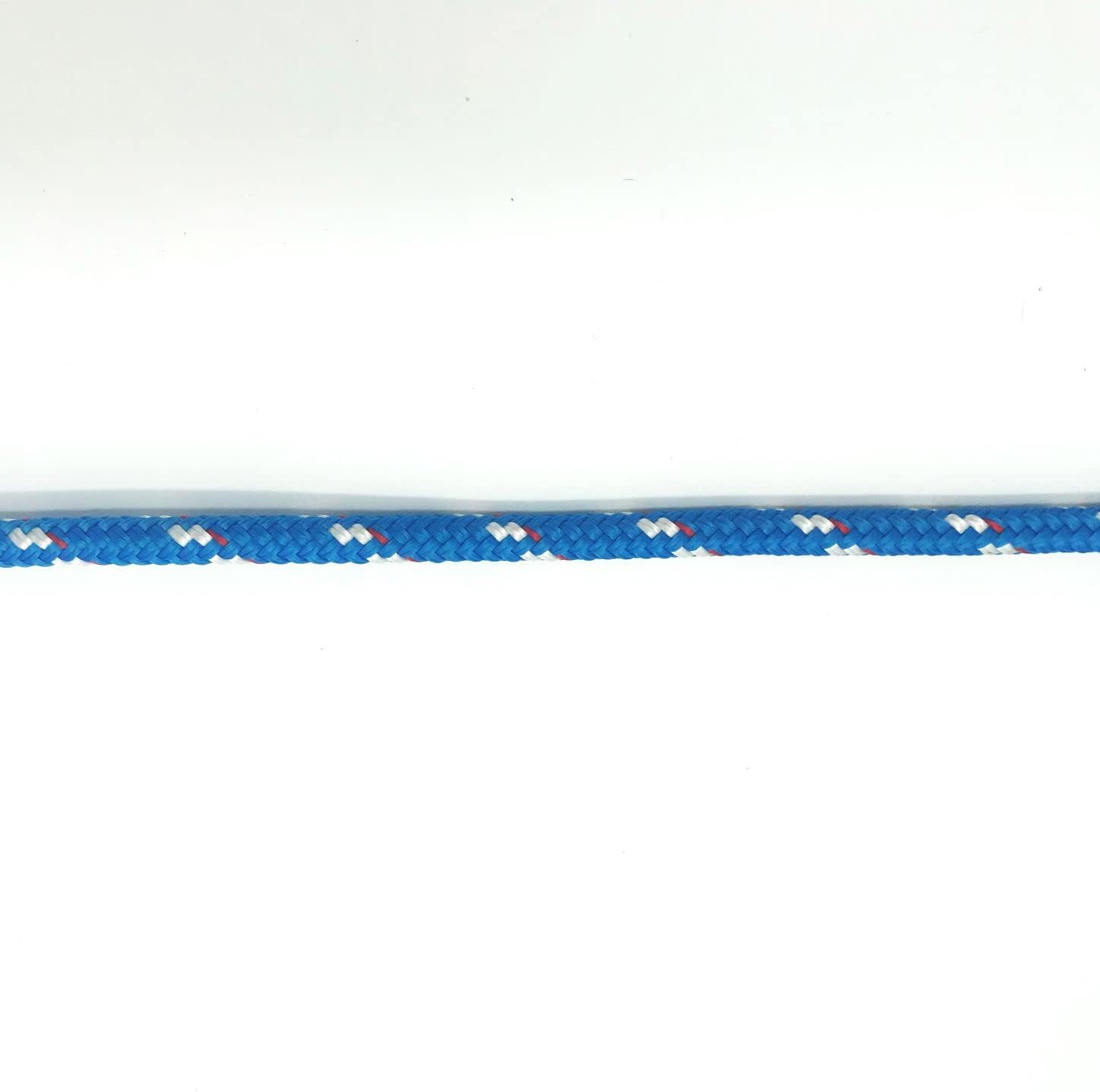 CBKnot Premium 1/4" Double Braid Polyester Rope for use in Sailing, Yachting, Equine, Rigging and More (Blue with White/Red Tracer, 1/4" x 200ft.Hank) - Image 2