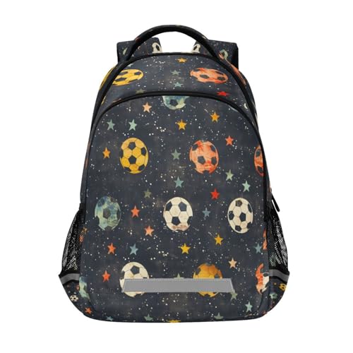 Mochila de viaje juvenil de fútbol azul y amarillo para el instituto y excursiones