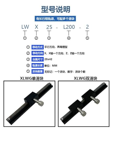Diapositiva de ranura de cola de milano XLWG100 eje X con ajuste fino 3