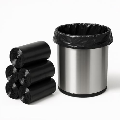 Image of Kmils Garbage Bags for Dustbin Medium Size - Leak-Proof, Tear-Resistant, Disposable Trash Bags for Home, Kitchen, Office | 19 x 21 Inches (30 Bags x 5 Rolls)