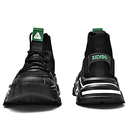 Xidiso Mens Fashion Sneakers Walking Shoes For Men Casual Shoes Breathable Slip Resistance Black Size 8.5 #TOP3