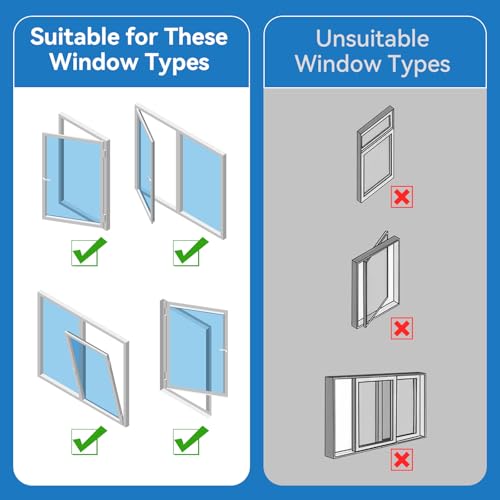 Oziral Fensterdichtung für Klimaanlagen, Mobile Klimaanlage Fensterabdichtung, Mobile Fensterdichtung für Klimaanlagen, 4 m, Passend für Fensterdichtungen für Klimaanlagen