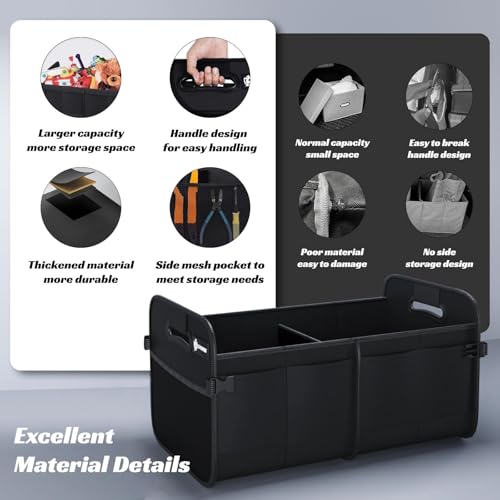 Image of Sposuit Trunk Organizer for Car - 80L Collapsible Sturdy Car Storage, Black