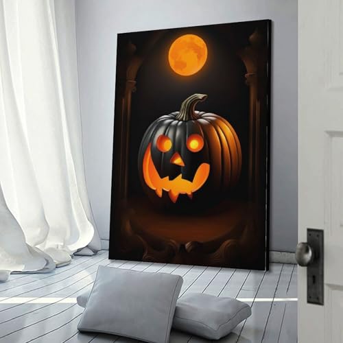 Poster Halloween citrouille phosphorescente 40x60 cm art mural - 3