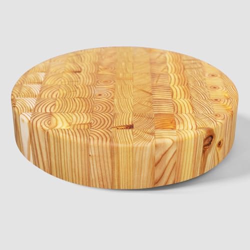 Tabla de cortar redonda de madera Larch Wood 25.4 cm diámetro miniatura 3
