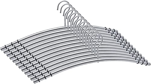 Momex 12 Stück Kleiderbügel Edelstahl, Jackenbügel besonders stabil & Metall Garderobenbügel Cover