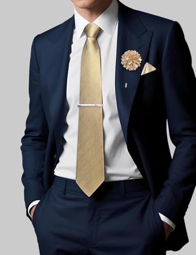 Image of DiBanGu Silk Zipper Ties for Men, Formal Pre-tied Necktie | Adjustable Tie,6PCS,Various Design Styles,Jacquard Woven,Skin-friendly,Practical Gift,Great for Wedding Party,Business Formal