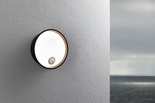 Paulmann 94698 LED outdoor luminaire wall luminaire Platomo motion sensor seawater resistant IP44 round 180mm 3000K 14.5W 1200lm black plastic - Image 4