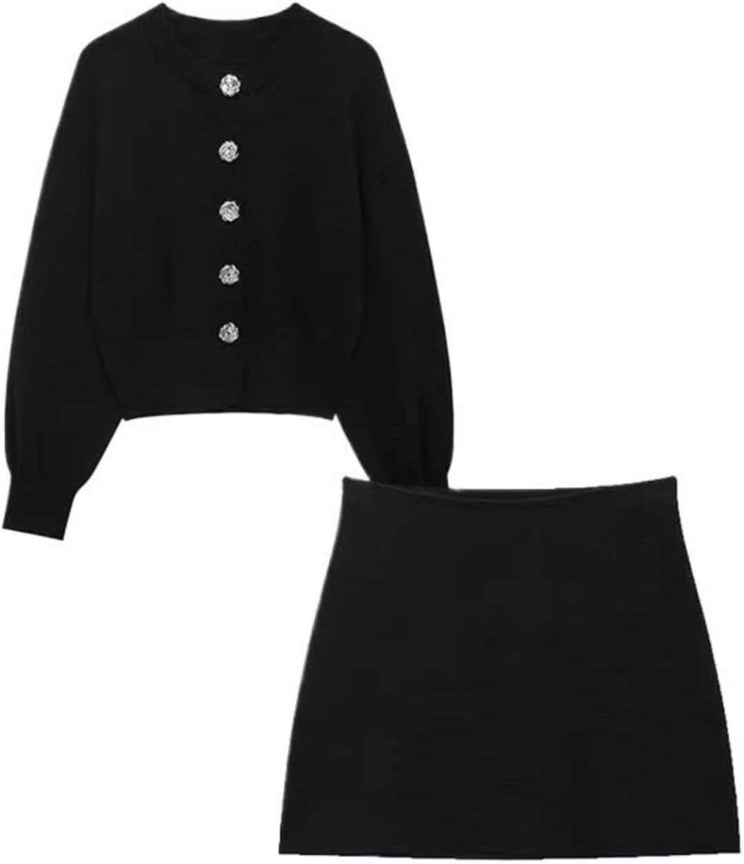 Autumn Knitted Skirt Sets for Women Jacket Top Women Suit