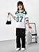 Yawtaut Girl's Jersey Shirts Number Graphic Oversized T-Shirt Boy Short Sleeve V Neck Mesh Tees Kids Sport Jersey Green