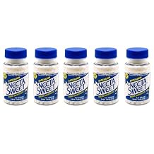 Necta Sweet Saccharin Tablets, 1/2 Grain, 1000 Tablet Bottle Pack of 5 Bottles