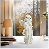 Magicsculp 5.9' Collectible Little Angel Statue Figurine - Resin Cherub with Wings, Perfect Religious Gift for Women's Shelf, Living Room, or Bedroom Décor (White Resin)