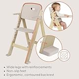 LIONELO Floris 3in1 Feeding high Chair for Baby from 6 Months to Older Child, up to 40 kg Highchair Made of Birch Wood 4-Step seat and footrest Adjustment, Detach-Adjustable Tray, Harnes (Beige) - Image 5