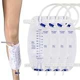 LAKPYN 4 Stück Urinbeutel Beinbeutel 1000ml, Beinbeutel Urindrainagebeutel mit 2 verstellbaren Riemen, Ventil & T-Ablass, hygienisch & geruchsneutral Ideal