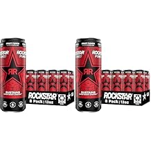 Rockstar Energy Drink,Fruit Punched,12oz Sleek Cans,Pack of 16