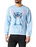 SWEAT-SHIRT UNISEXE LILO ET STITCH «CUTE AND FEISTY STITCH», WODLILOSW016, BLEU CLAIR, TAILLE M