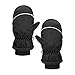 Gants de ski d'hiver imperméables - Pour enfants de 3 à 6 ans - Chaud - Épais - Coupe-vent - Pour le ski, la course à pied, les activités de plein air, Noir , M