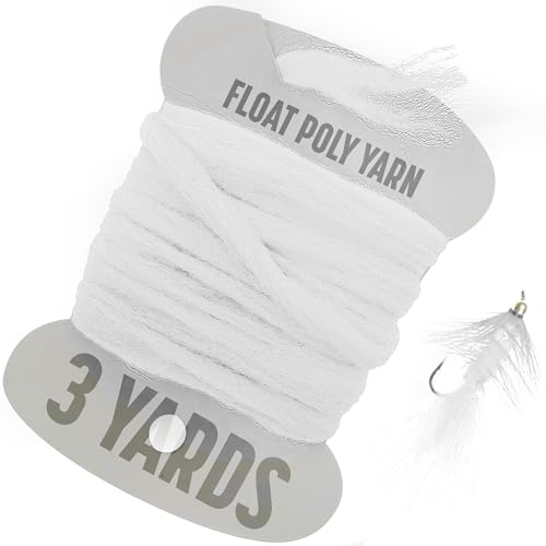 CREATIVE ANGLER Float Poly Yarn - Professional Synthetic Fly Tying Material - Lightweight & Moisture-Resistant - Perfect for Dry Flies & Strike Indicators (3 Yards) - White