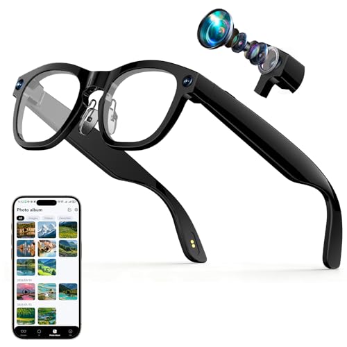 Image of AI Smart Glasses with 8MP Camera, 1080P Video Recording, Real-Time Translation, AI Assistant & Object Recognition, Photochromic Lenses, Bluetooth 5.4 Calls & Music, IP65 Waterproof, 7-8Hr Battery