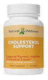 Natural Wellness Cholesterol Support – Herbal & Nutrient Supplement for Healthy Cholesterol Levels, Heart Function, Artery Health & Circulation – Cardiovascular Support Formula – 90 Tablets