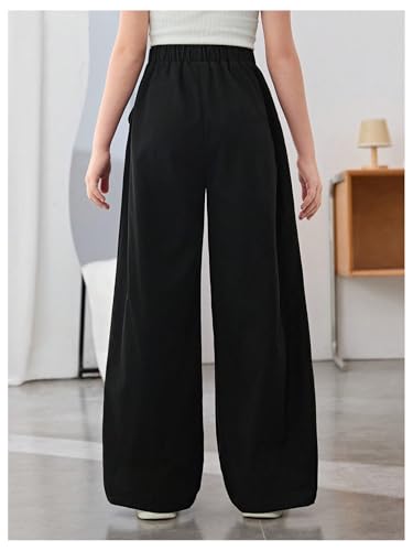 SweatyRocks Girl's Butterfly Wide Leg Pants Elastic High Waisted Running Pants with Pockets2