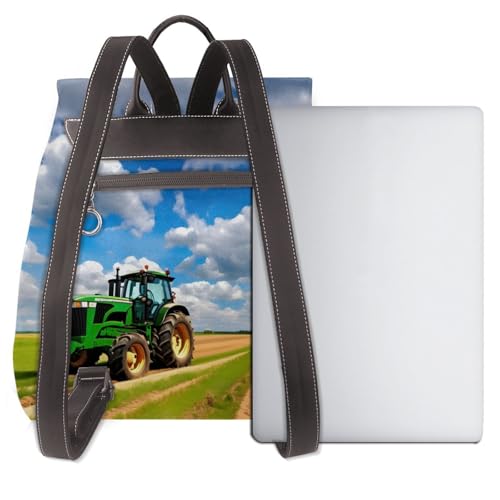 Sac à dos cuir tracteur protégeant votre ordinateur avec style