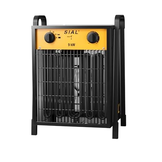 SIAL Calefactor 9000 W - Radiador Electrico - Calentador Industrial - 3 Niveles de Calor - Termostato & Protección contra Sobrecarga - Ventilador de Calefacción para Uso Interior y Exterior