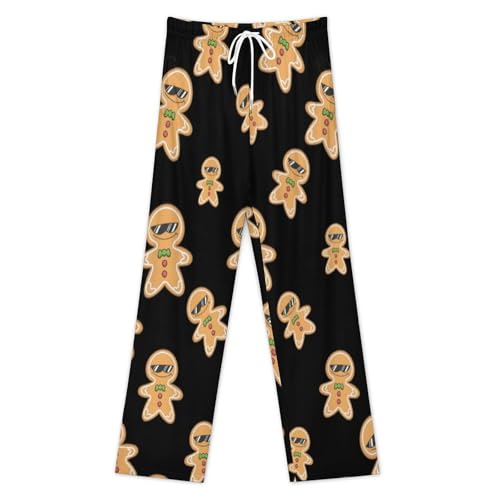 Christmas Ginger Bread Cookie Classic Mens Pajama Pants Sleepwear Soft Lounge Sleep PJ Bottoms with Pockets3