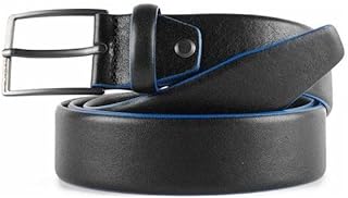 Cintura 35 mm in pelle Blue Square NERO