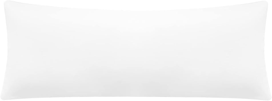 PiccoCasa Body Pillow Cover Nordic Hotel Quality Hidden Zipper Smooth Life Size Microfiber 1 Piece White 50x120cm