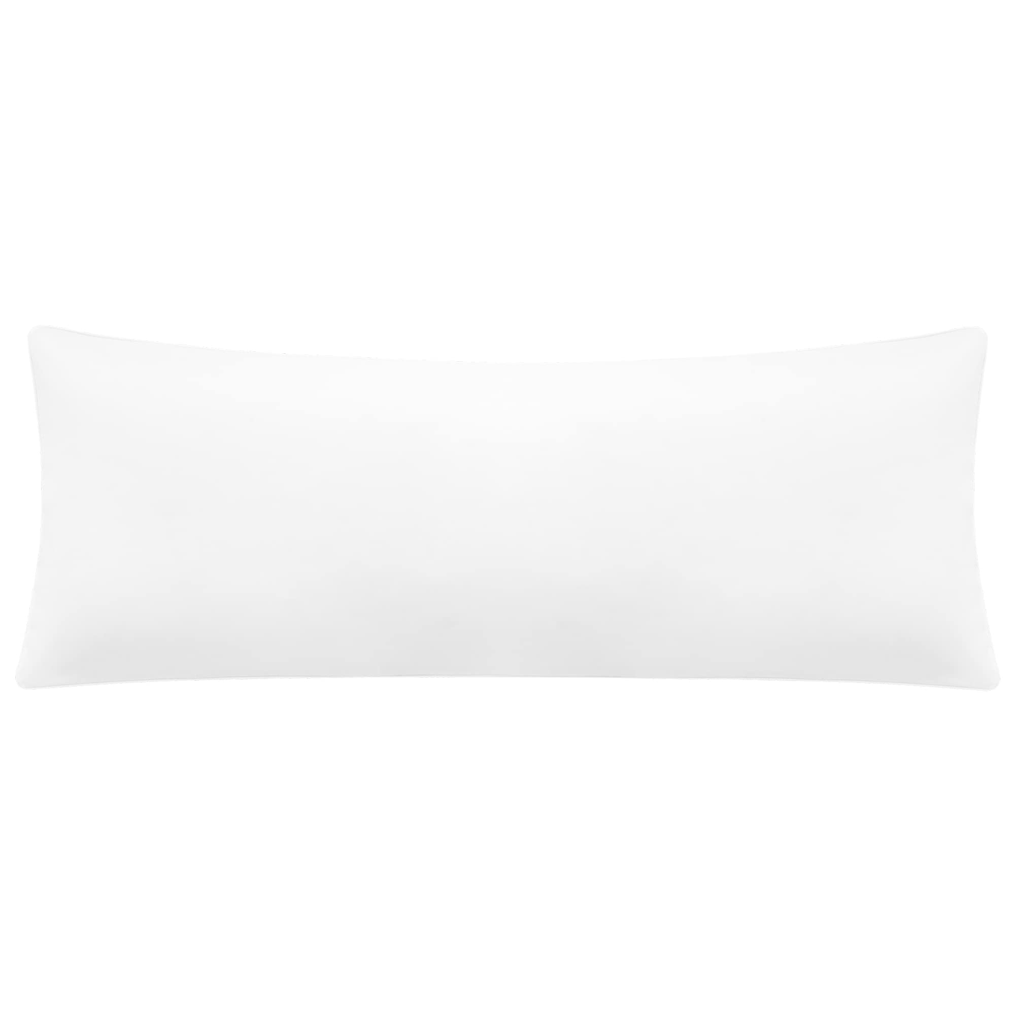 PiccoCasa Brushed Body Pillowcases with Roll Rim, Soft Breathable Delicate Piping Pillow Covers with Zipper Closure White 50x120cm (4ft.)