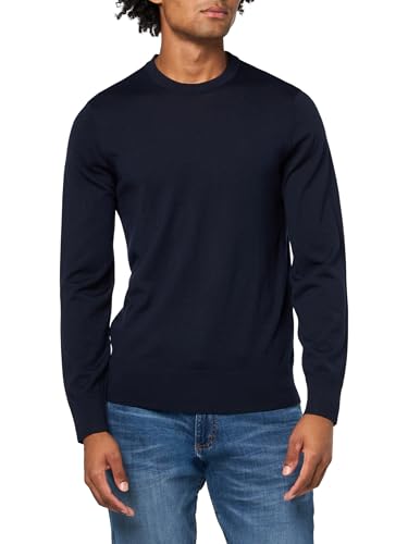 Brooks Brothers Men's Regular Fit Merino Wool Crewneck Sweater, Navy, Medium