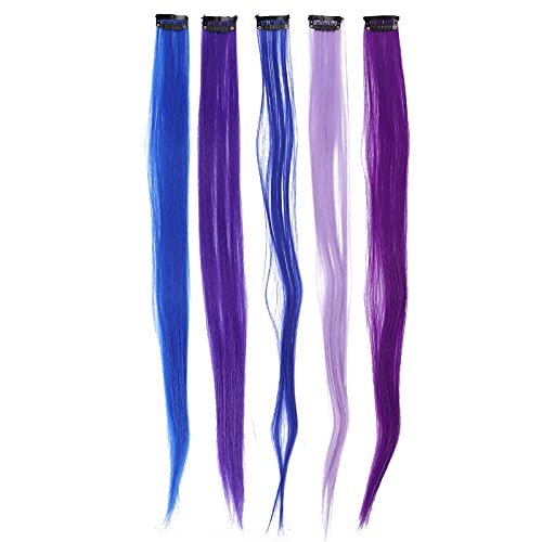 Extensões de cabelo colorido arco-íris tramas extensões de cabelo colorido grampo de 55 cm, para ext