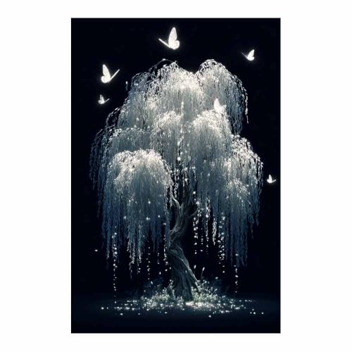 Arbre de Vie Vintage Blues Toile Déco pour Chambre et Salon