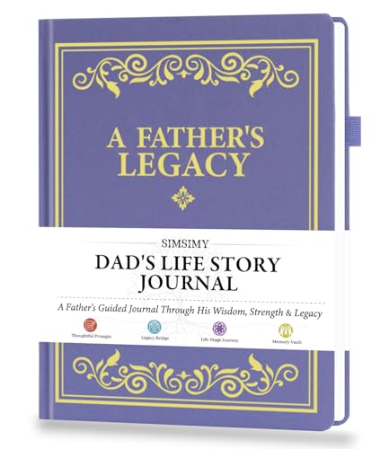 SIMSIMY Dad's Life Story Journal, A Family Keepsake with Prompt Questions for Dad to Share His Memories, Hardcover Book Gift for Father's Day Birthday Christmas