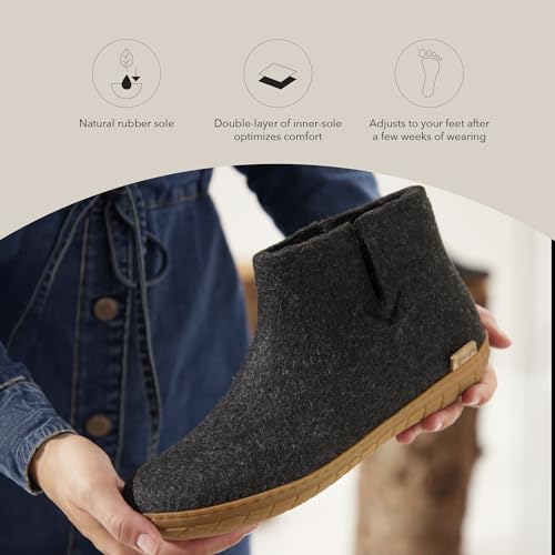 Glerups 100% Gotland Sheep Wool Boot Slipper with rubber sole - Unisex3