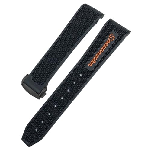 Bracelet de montre en silicone noir 20mm compatible Omega Seamaster 300