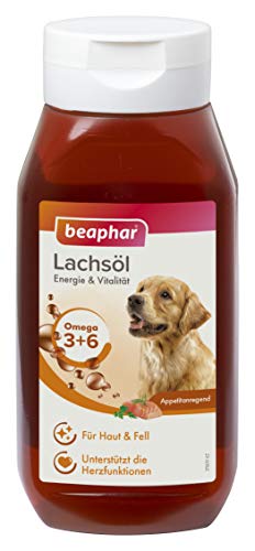 BEAPHAR - Zalmolie voor honden en katten - Energie en vitaliteit - Ideaal voor een BARF-voeding - Ondersteunt hart, huid en vacht - Met Omega 3 en Omega 6 - Dagelijks vitaminegenot - 430ml