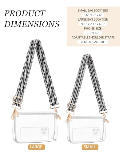 Image of Clear Purse for Women - Stadium Approved Crossbody Bag, Small Stadium Bag for Concerts & Sports Events