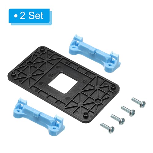 PATIKIL AM3 CPU Cooling Bracket Heatsink Bracket Cooling Mounting Sheet Plate Blue Black with 8 Screws for AM2 AM2+ AM3 AM3+ FM1 Motherboard Socket Pack of 2 - Image 3