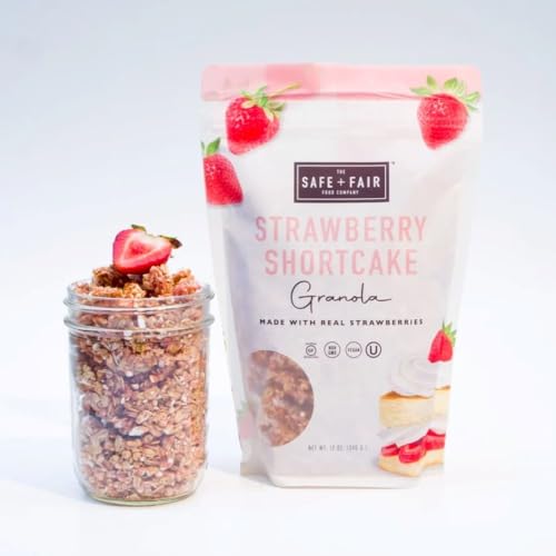 Image of The Safe + Fair Food Company Strawberry Shortcake Granola - 12oz, 6 Pack | Gluten-free, dairy-free & vegan snack, allergen-free, non-GMO, no artificial ingredients
