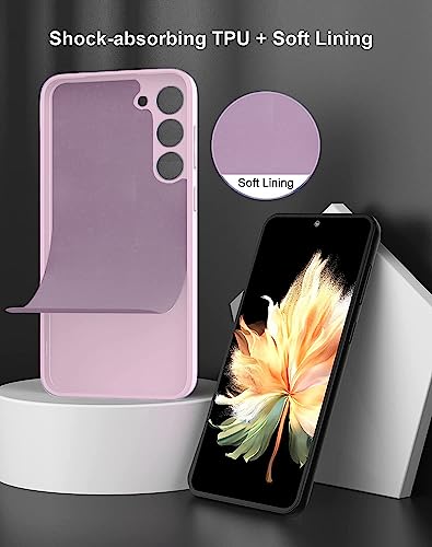 Image of DIZORO Microfiber Candy Case Compatible for Samsung A14 5G Smooth Touch Cushion Liquid Soft Silicone Gel Rubber Phone Cases Premium Mobile Accessories Non-Slip Full Body Protective Shockproof (Lilac)