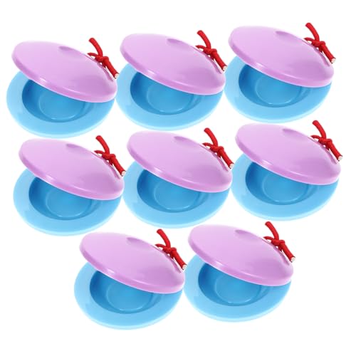 ERINGOGO 8Pcs Plastic Castanets for Musical Instrument for Rhythm Development Friendly Finger Castanets for Early Education