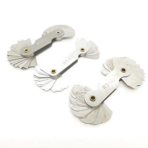 KATSU Radius Gauge Set R1-6.5/R7-14.5/ R15-25 Pack of 3 Metal Radius Fillet Gauges Portable Concave Convex Measuring Tool Engineers 40110802 2 KATSU Radius Gauge Set R1-6.5/R7-14.5/ R15-25 Pack of 3 Metal Radius Fillet Gauges Portable Concave Convex Measuring Tool Engineers 40110802 - Image 2