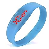 ITVIP Orologio sportivo a LED Polsino da polso digitali unisex cinturino in silicone per donna Uomo Bambino Adolescenti, Donna Uomo Orologio da bambino (Blu)